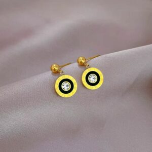 Boucles pendantes chiffres romains dorées – Image 2