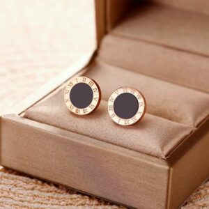 Boucles d’oreilles cercles romains rose – Image 1