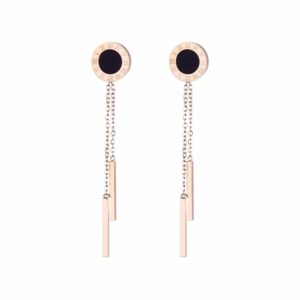 Boucles longues  à médaillon romain et chaînes pendantes – Image 3