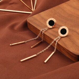 Boucles longues  à médaillon romain et chaînes pendantes – Image 1