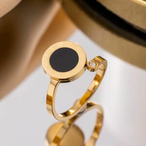 Bague romaine cercle noir