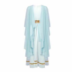 Robe antique blanche et bleue pour fille – Image 2