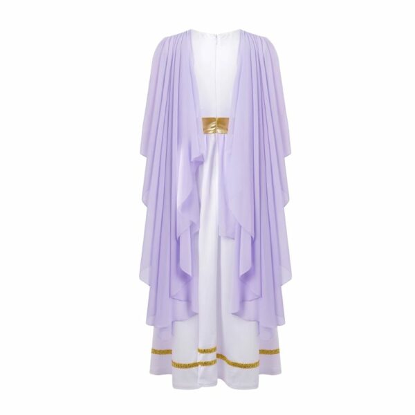 Robe romaine blanche et violette pour fille