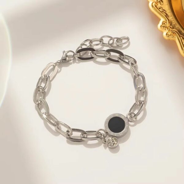 Bracelet romain médaillon argenté