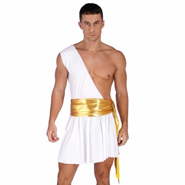 Tunique blanche courte de gladiateur