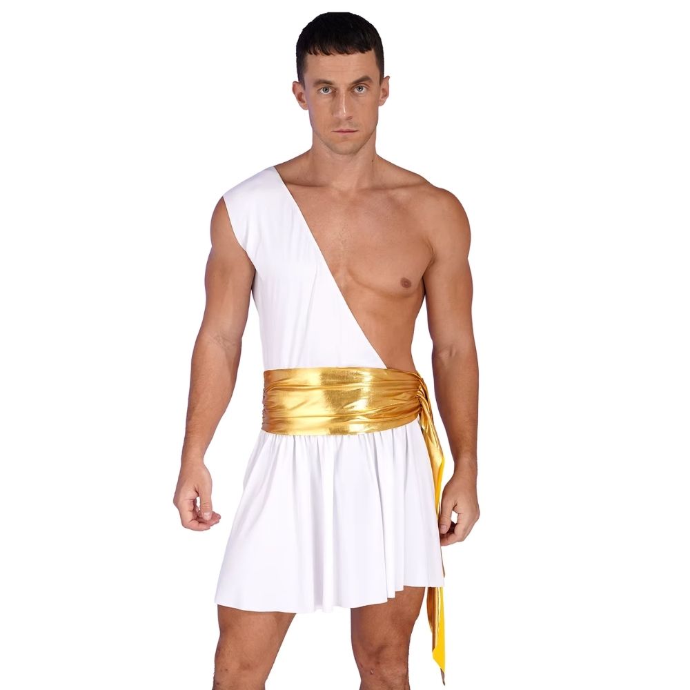 Tunique blanche courte de gladiateur