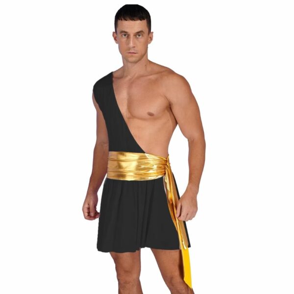 Tunique noire courte de gladiateur