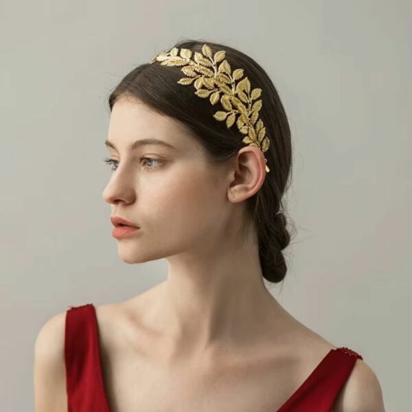 Serre-tête feuilles dorées style romain