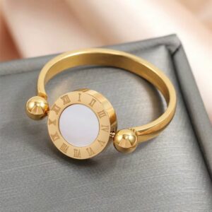 Bague romaine cadran blanc