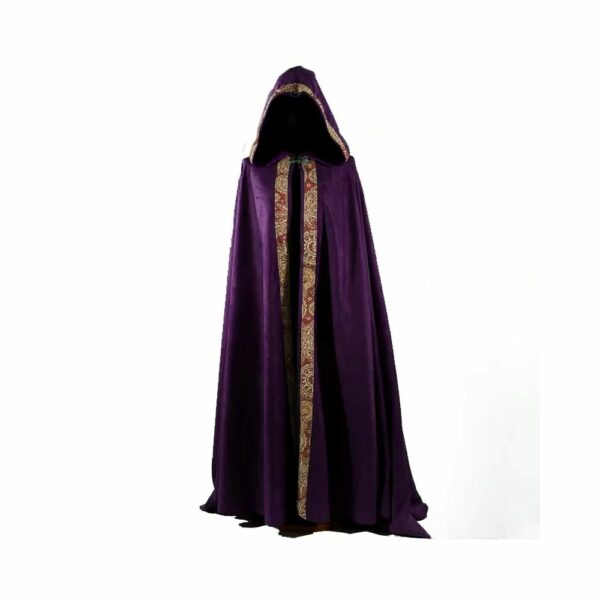 Cape romaine violette bord brodé