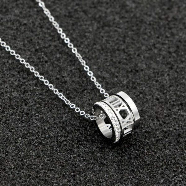 Collier triple anneau argent romain
