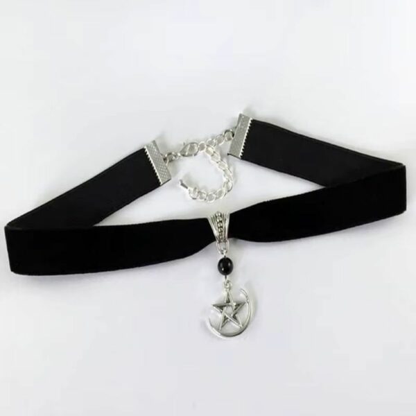 Choker antique étoile et lune