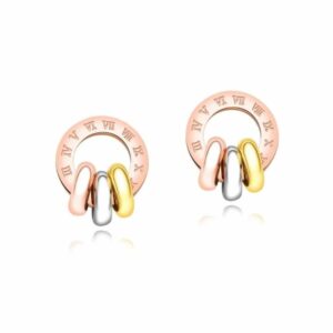 Boucles d’oreilles cercles romains tricolores – Image 4