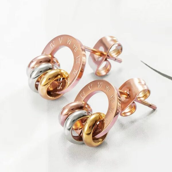 Boucles d’oreilles cercles romains tricolores