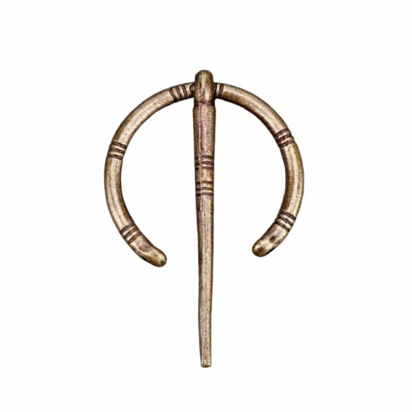 Fibule ronde en laiton vieilli style antique