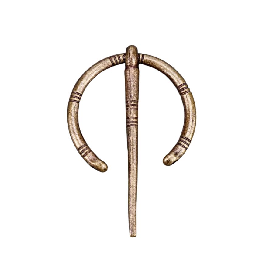 Fibule ronde en laiton vieilli style antique