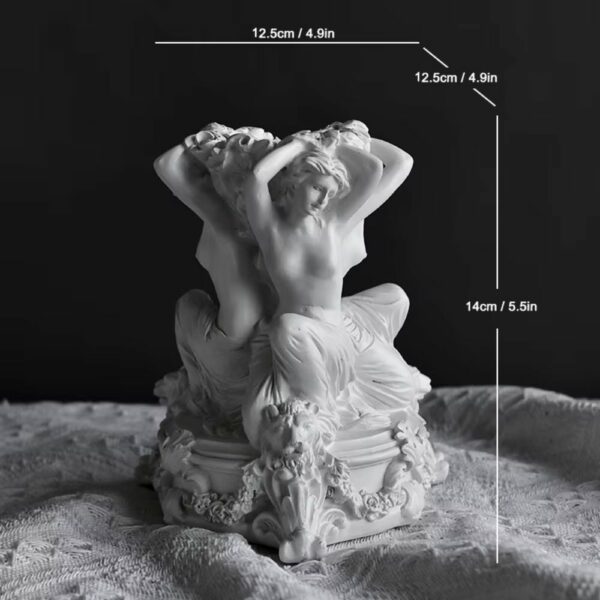 Statue nymphes jumelles agenouillées