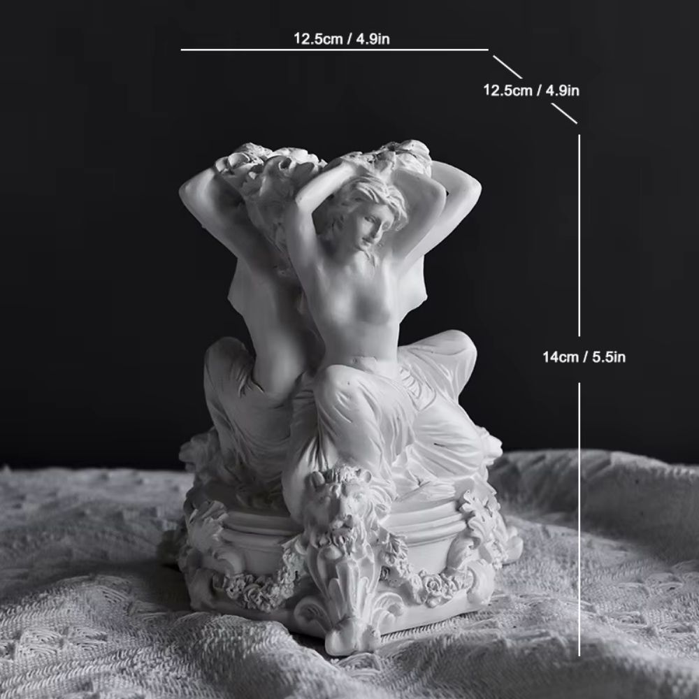 Statue nymphes jumelles agenouillées – Image 1