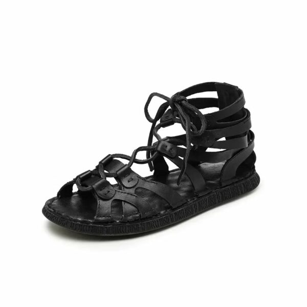 Sandales romaines antiques noires pour homme