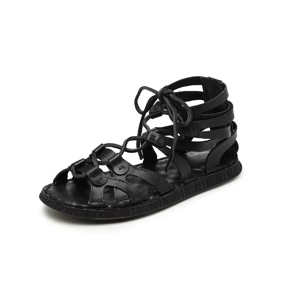 Sandales romaines antiques noires pour homme – Image 3