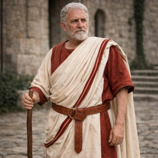 Ceinture romaine brune en cuir