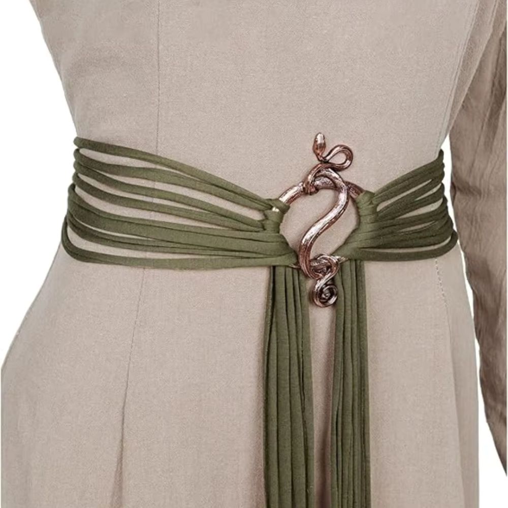 Ceinture romaine serpent vert olive – Image 1