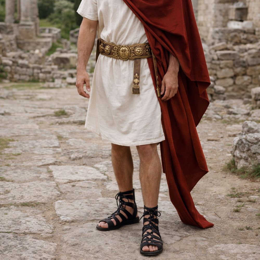 Sandales romaines antiques noires pour homme – Image 1