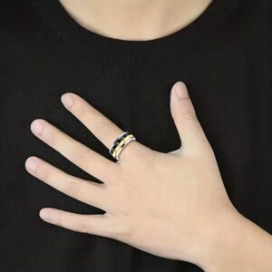 Bague triple romaine mixte – Image 3