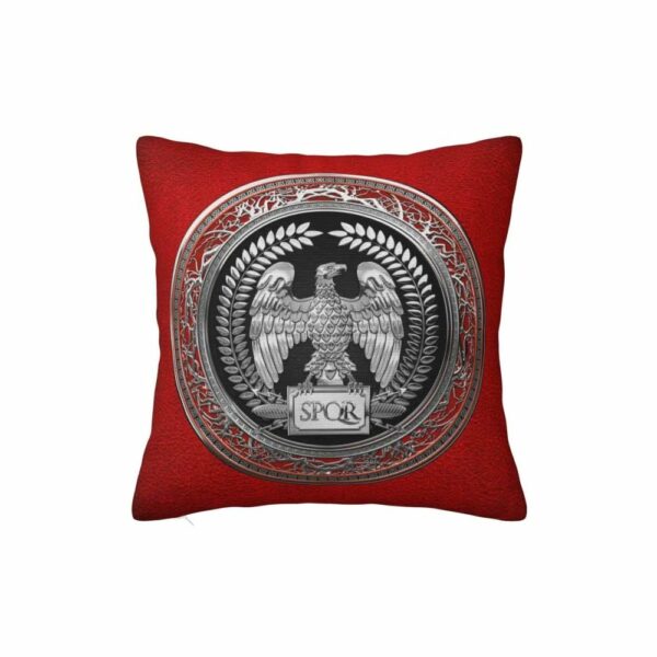 Taie d’oreiller SPQR argent et rouge