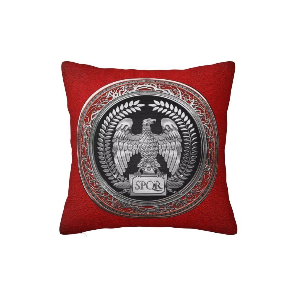 Taie d’oreiller SPQR argent et rouge – Image 1