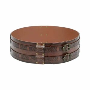 Ceinture romaine double en cuir brun – Image 1