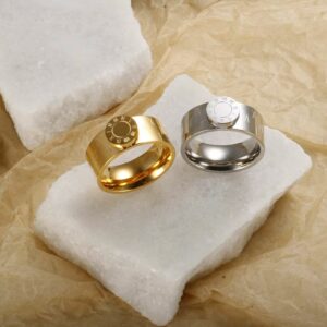 Bague cadran romain dorée