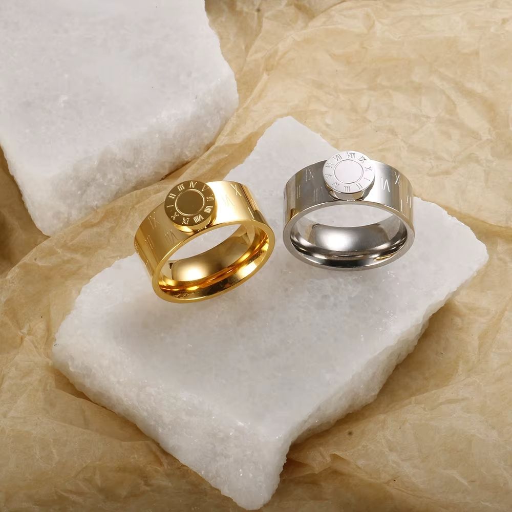 Bague cadran romain dorée – Image 1