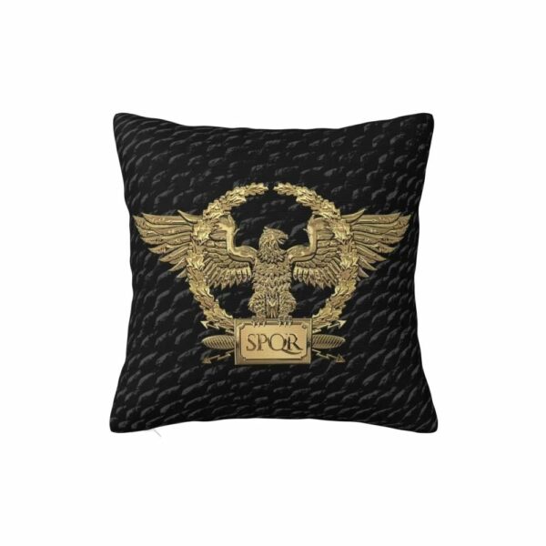 Taie d'oreiller noire SPQR vintage