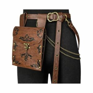 Sacoche ceinturée romaine marron – Image 1