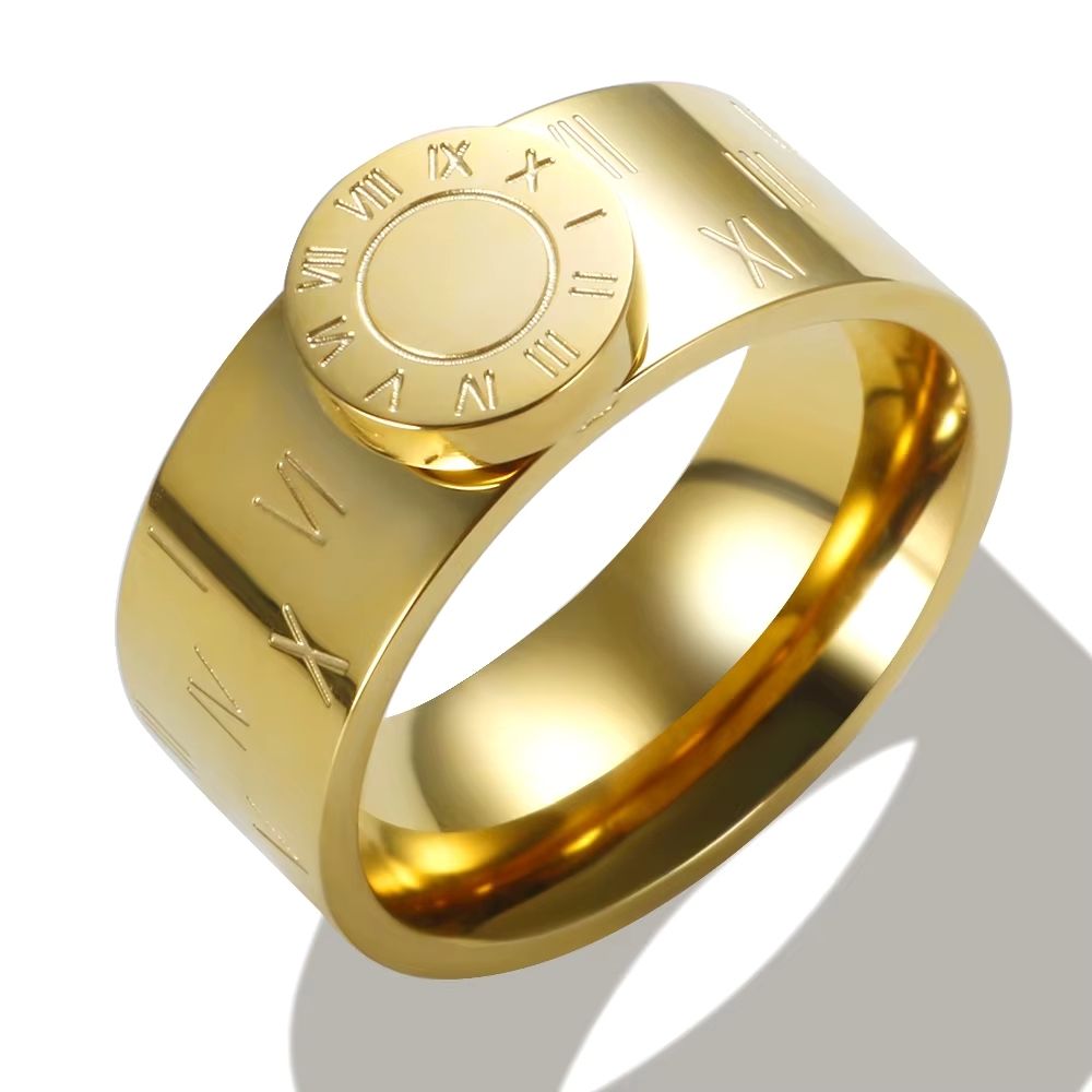 Bague cadran romain dorée – Image 2