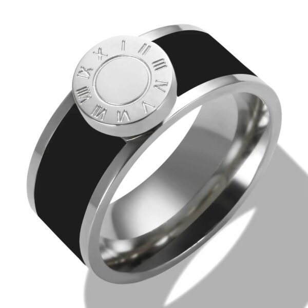 Bague romaine noire brillante