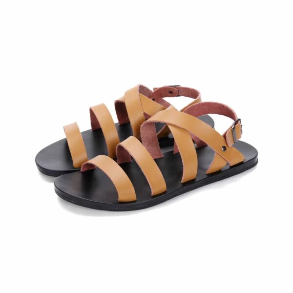 Sandales romaines camel cuir pour homme ou femme