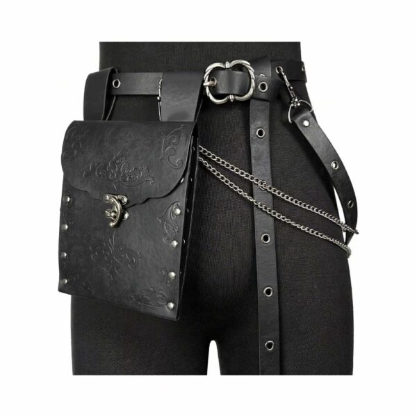 Sacoche ceinturée romaine noire