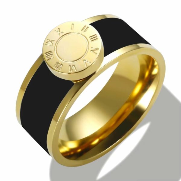 Bague romaine noire brillante