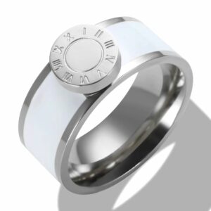 Bague blanche chiffres romains – Image 2