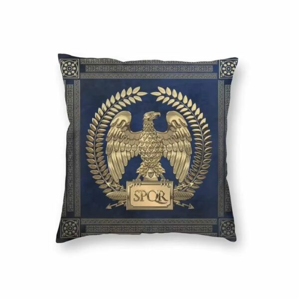 Taie d’oreiller bleue cadre romain