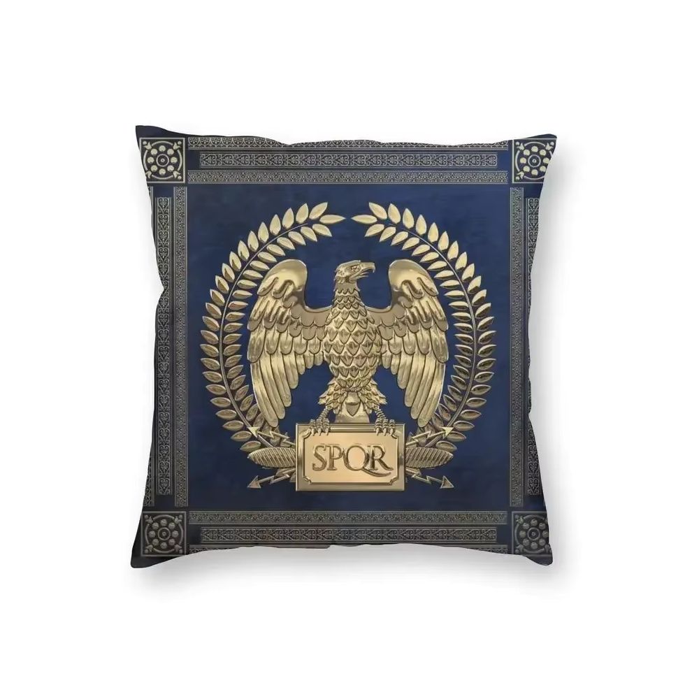 Taie d’oreiller bleue cadre romain – Image 1