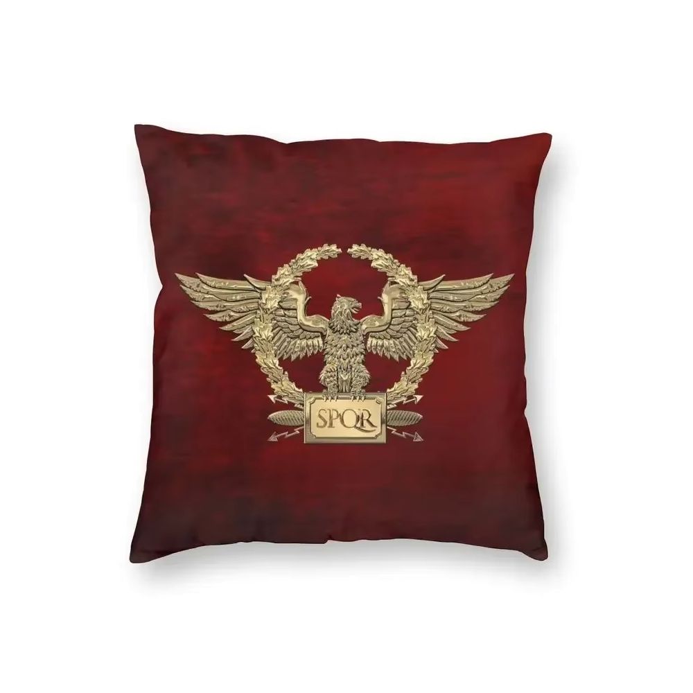 Taie d’oreiller rouge foncé SPQR – Image 1