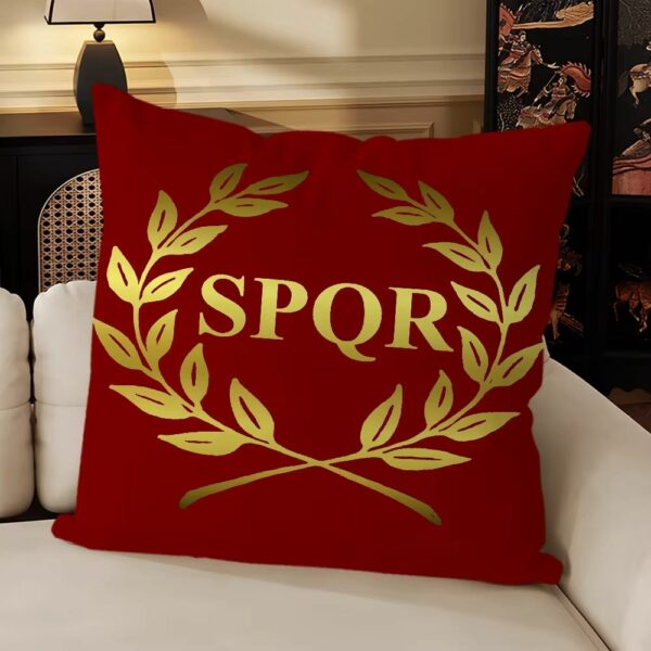 Taie d’oreiller SPQR avec couronne de laurier