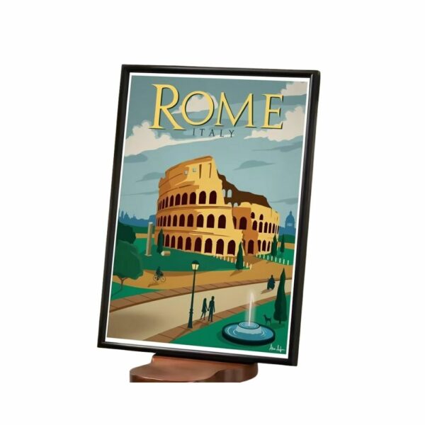 Tableau Rome et Colisée style vintage