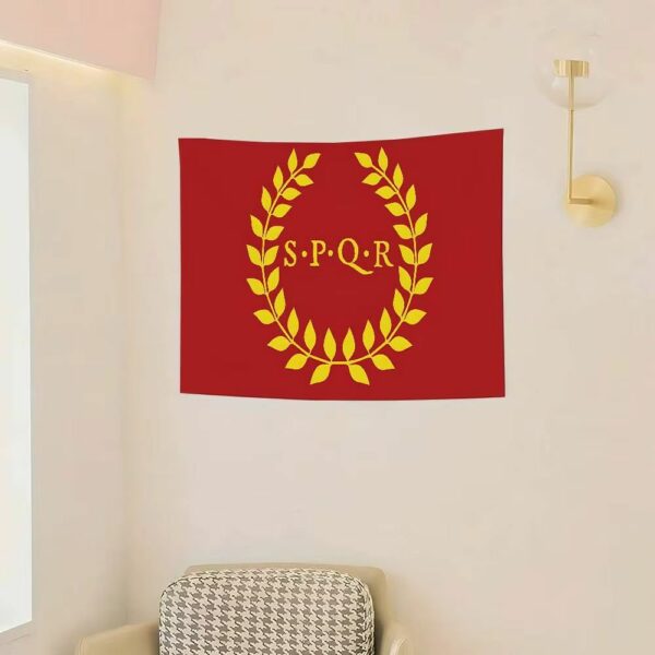 Bannière SPQR couronne laurier