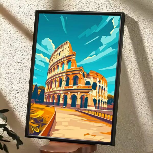 Tableau moderne du Colisée avec couleurs vives