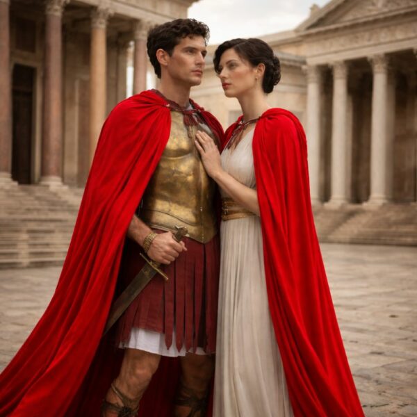 Cape romaine impériale rouge