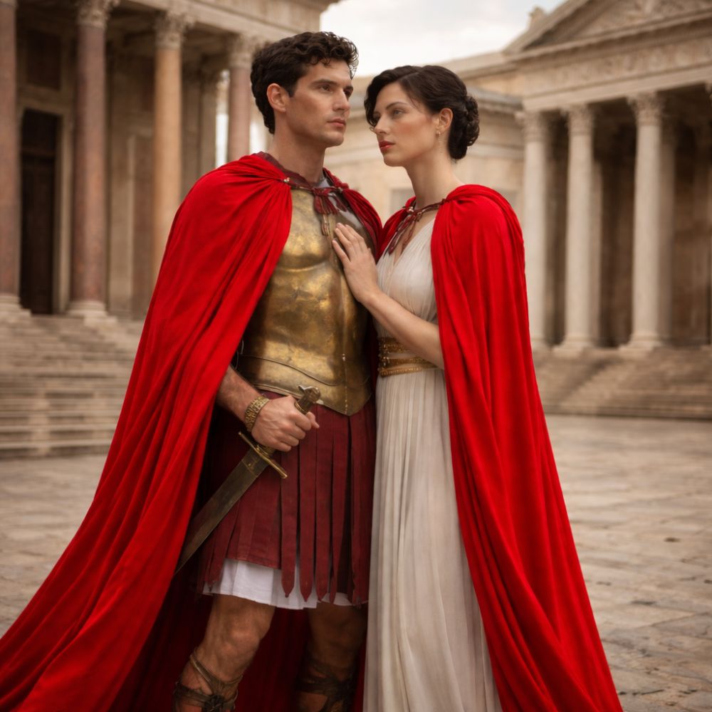 Cape romaine impériale rouge – Image 2